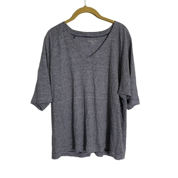 Eileen Fisher Blue Stripe V Neck Shirt XS - Picture 1 of 5